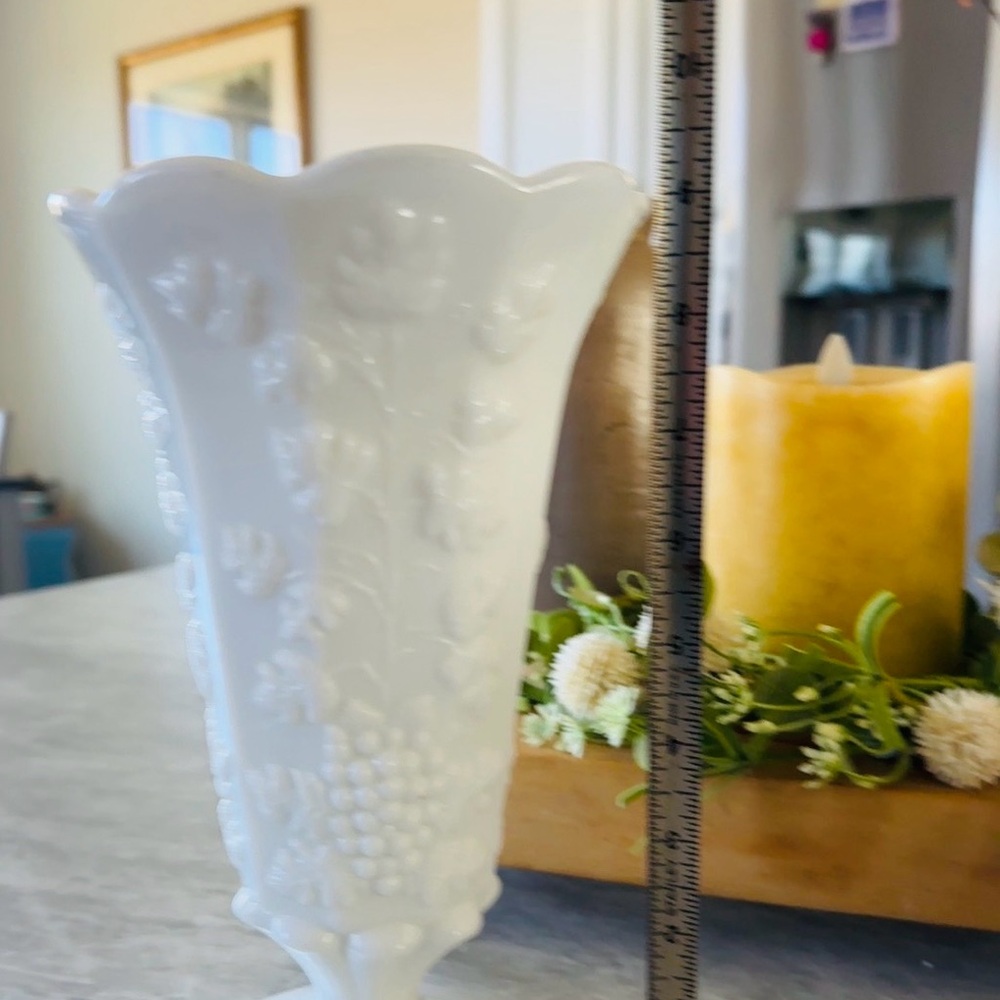 White Milk Glass Decorative Vase - Classic Home Accent